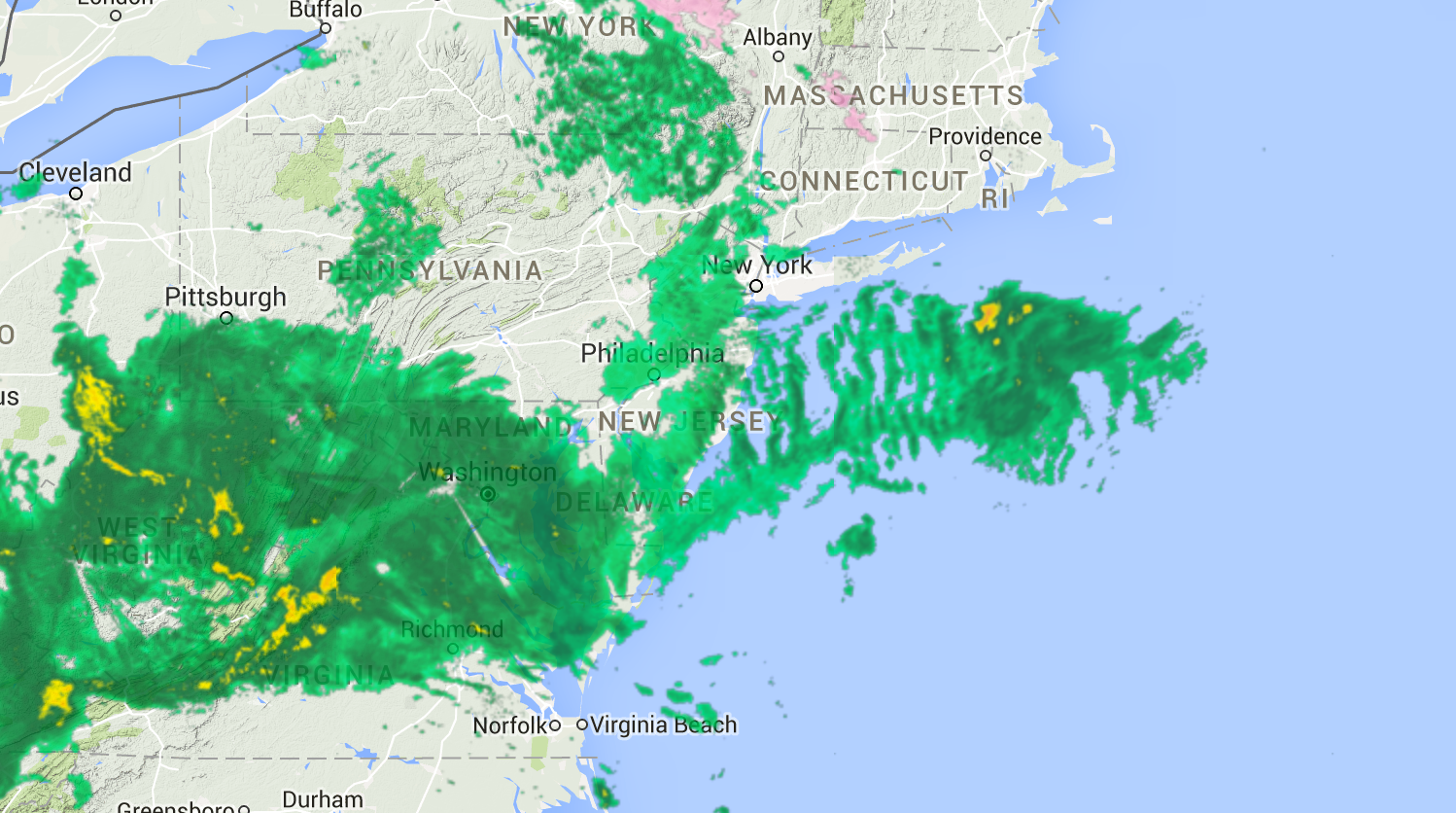  Weather Underground's radar at 9:00 a.m. this morning.  