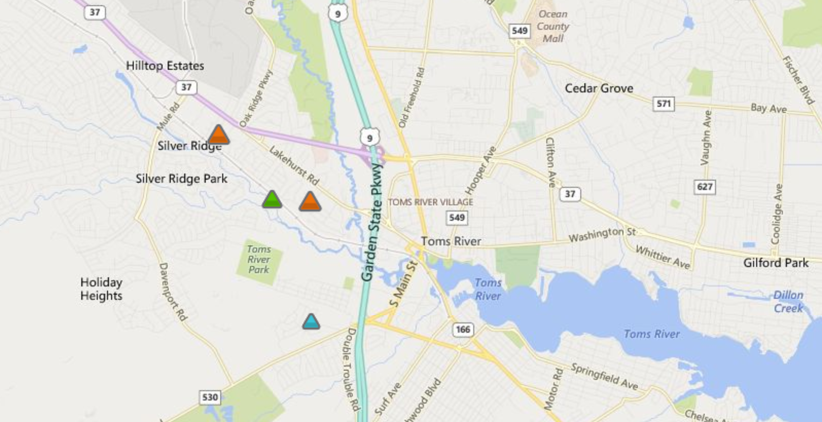  The JCP&L outage map as of 6:00 p.m.  
