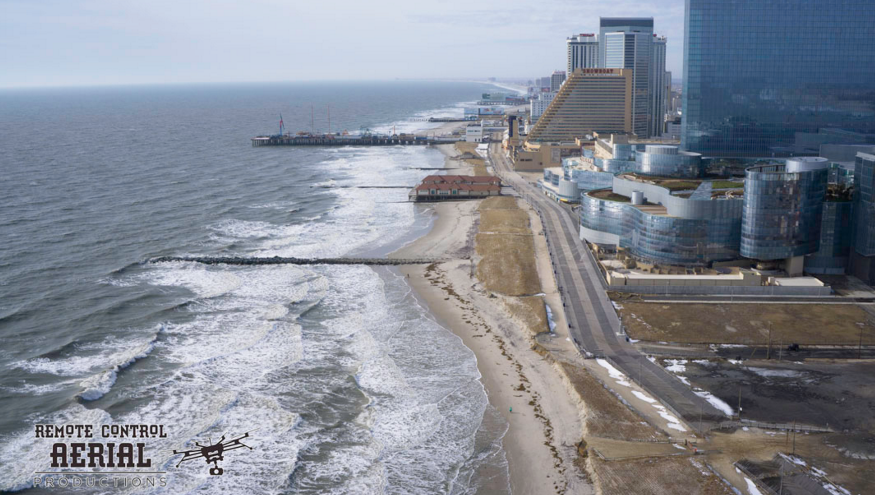  Northern Atlantic City following the latest nor'easter on Jan. 26, 2016. The state documented major damage to the city's beaches. (Image: Remote Control Aerial Productions) 