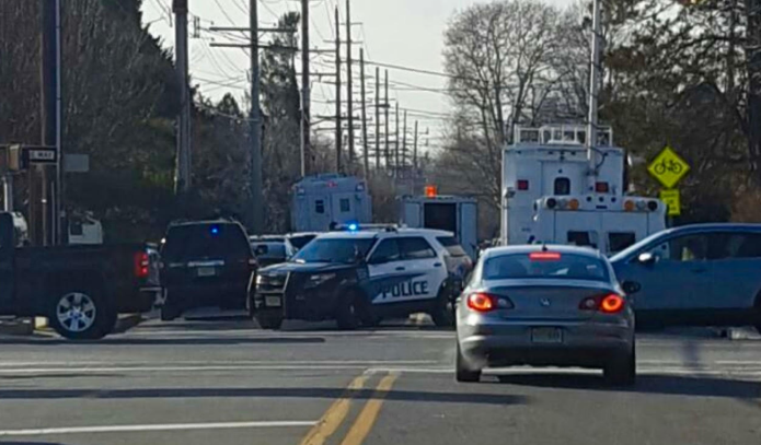 Police on the scene of a standoff this afternoon in Point Pleasant Beach. (Photo: JSHN contributor Andrew Michael)