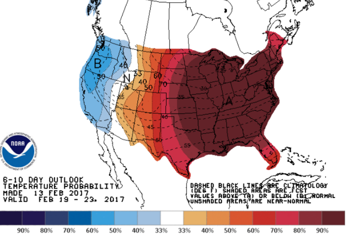 NWS Climate Prediction Center image.