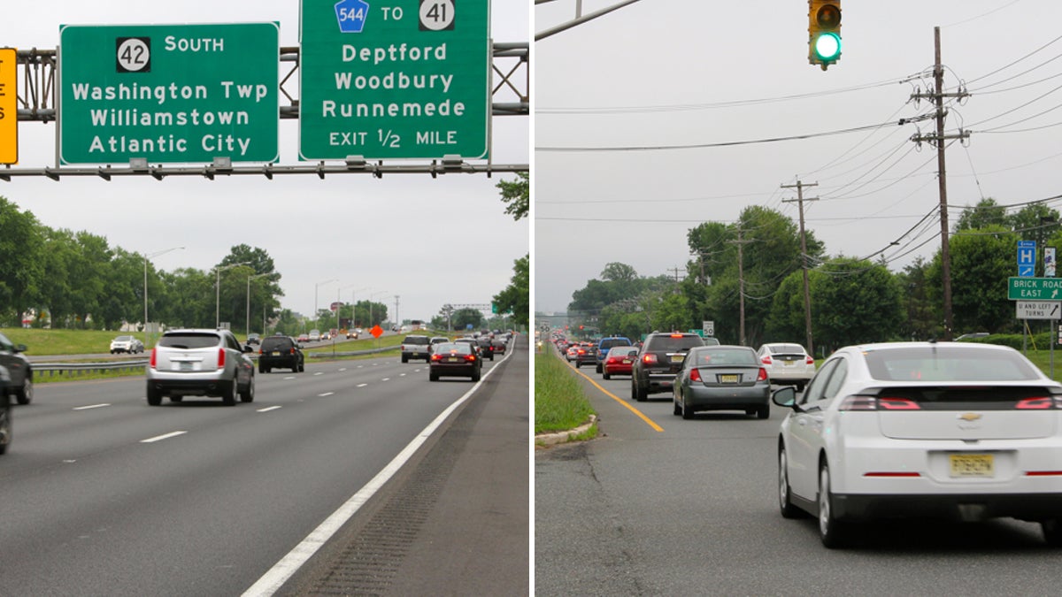  Which way to the beach? Will highways, like the Atlantic City Expressway, or back roads, like Route 73, get you there faster? (Emma Lee/WHYY) 