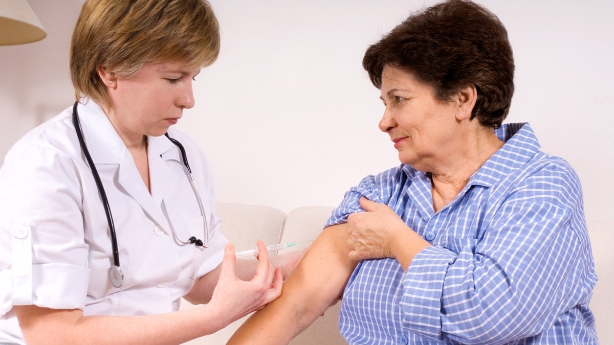  (<a href='http://www.shutterstock.com/pic-23241136/stock-photo-doctor-giving-an-injection-to-a-senior-female.html?src=ny5tAxJ-6gy7FK6cJHiQzg-2-51'>Photo</a> via ShutterStock) 