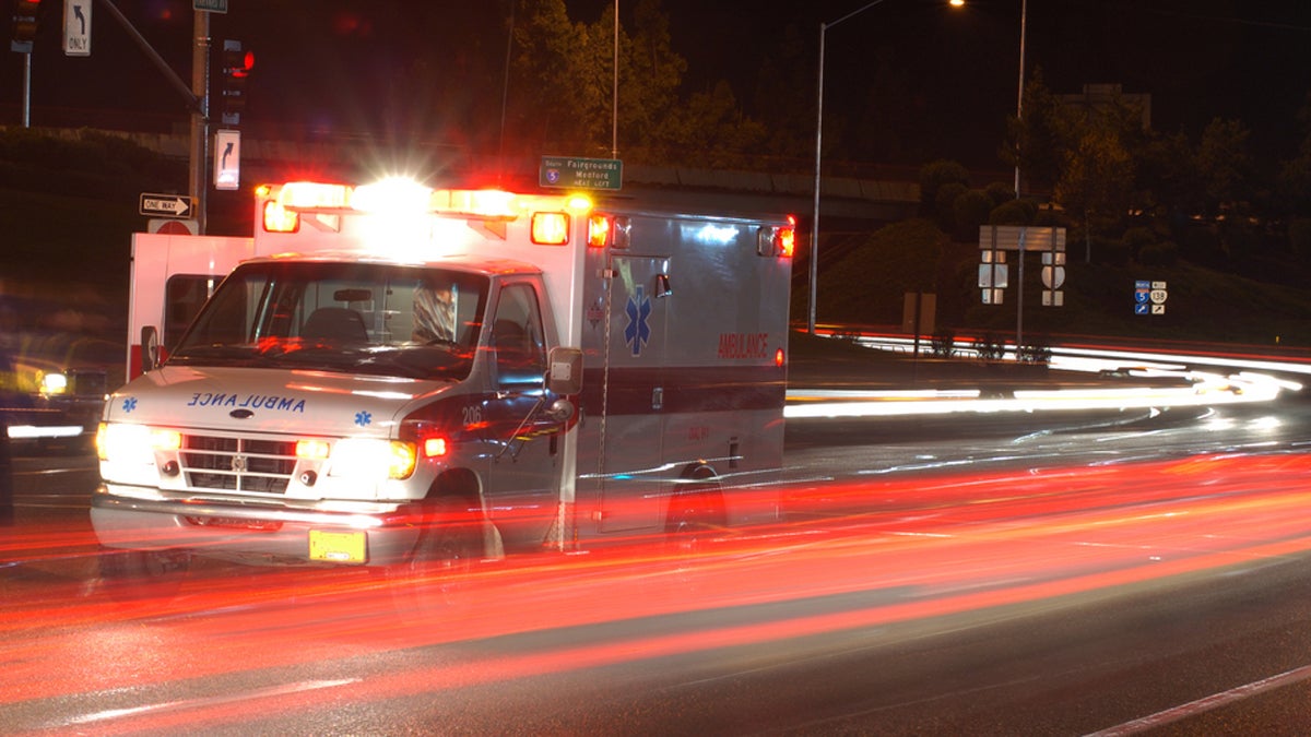 An ambulance is pictured on a highway