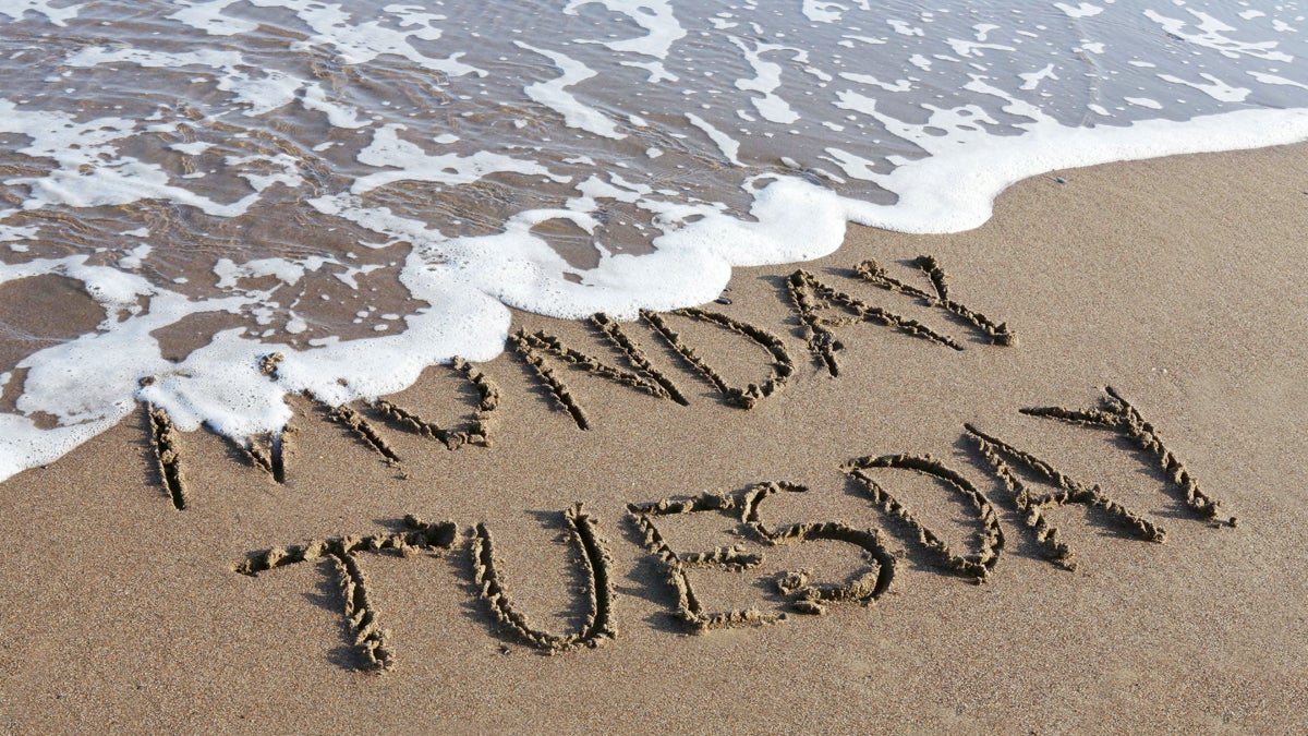  (<a href='http://www.shutterstock.com/pic-181801145/stock-photo-tuesday-is-coming-concept-inscription-monday-and-tuesday-written-on-a-sandy-beach-the-wave-is.html'>Image courtesy of Shutterstock.com</a>) 