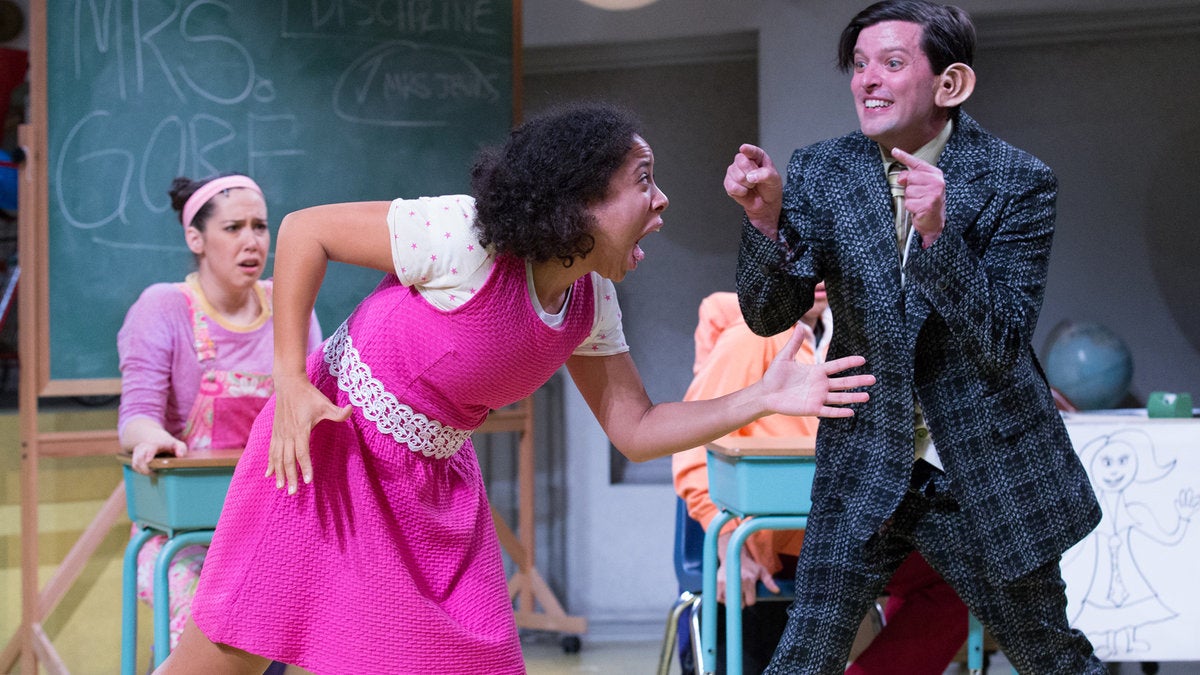  From left, Alex Keiper, Taysha Canales and Steve Pacek in 'Sideways Stories from Wayside School' at Arden Theatre Company. (Photo courtesy of Mark Garvin)  