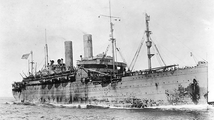  The SS George Washington is shown during its years in U.S. Navy service during World War I.  