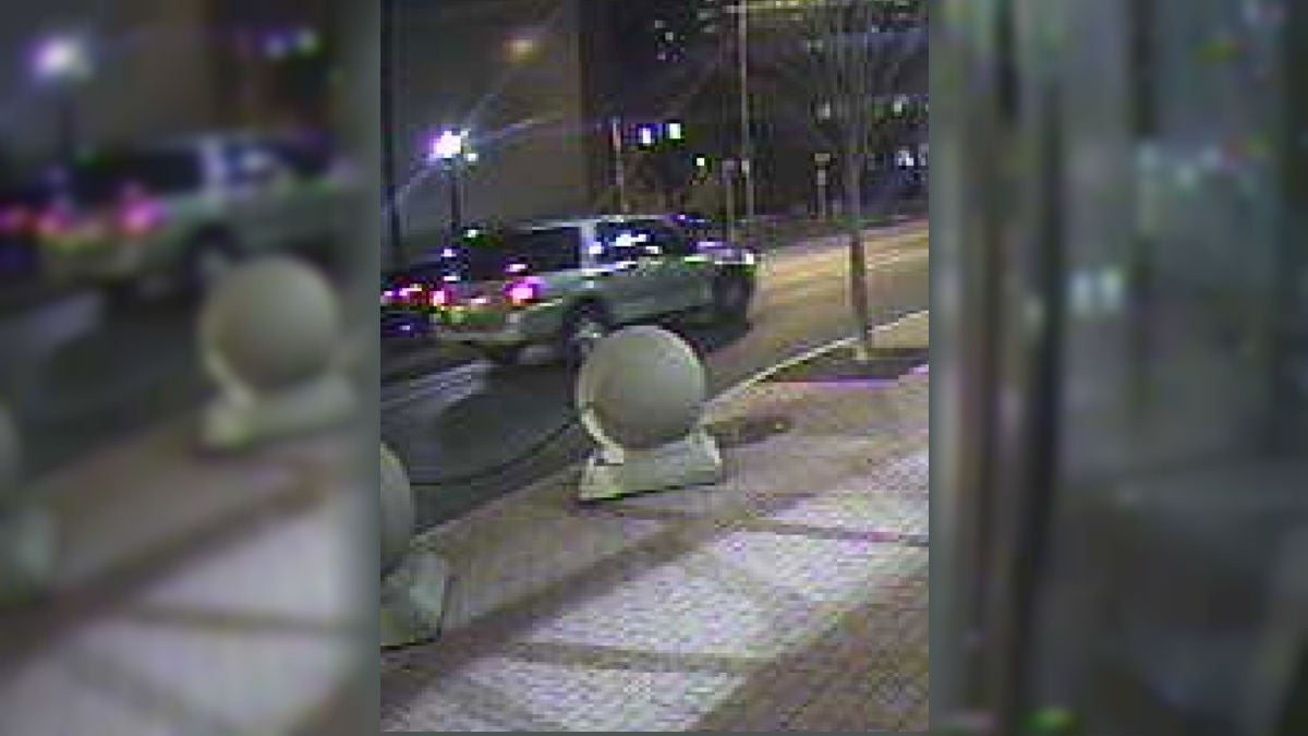 Police call the SUV seen in this surveillance photo a 