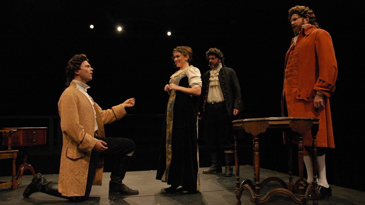  Josh Carpenter (left), Sonja Field, Ralph Edmonds and John Preston in Quintessence Theatre Group's production of 
