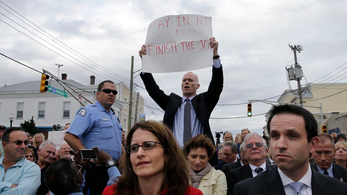  Jim Keady, the man was told to sit down and shut up by Gov. Chris Christie during an event in Belmar in 2014, is running as a Democrat in the 30th Assembly district. (AP Photo/Mel Evans) 