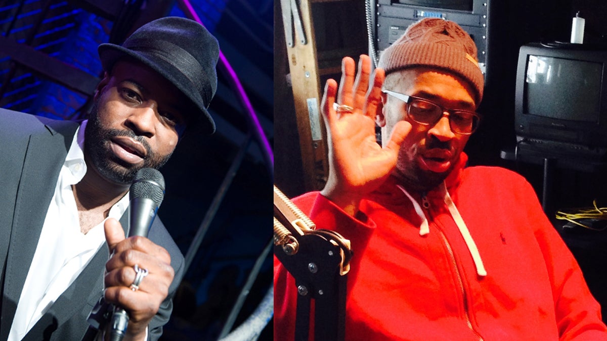  Tariq 'Black Thought' Trotter of The Roots (left) and  DJ and producer Rich Medina. (Charles Sykes/AP Photo amd Kim Scott/for WHYY) 