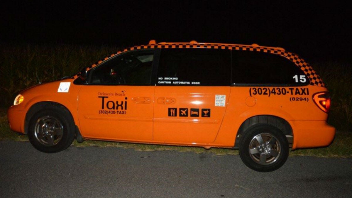  Toomey's taxi was found abandoned on Country Living Rd. in Millsboro.  (photo courtesy of Delaware State Police) 