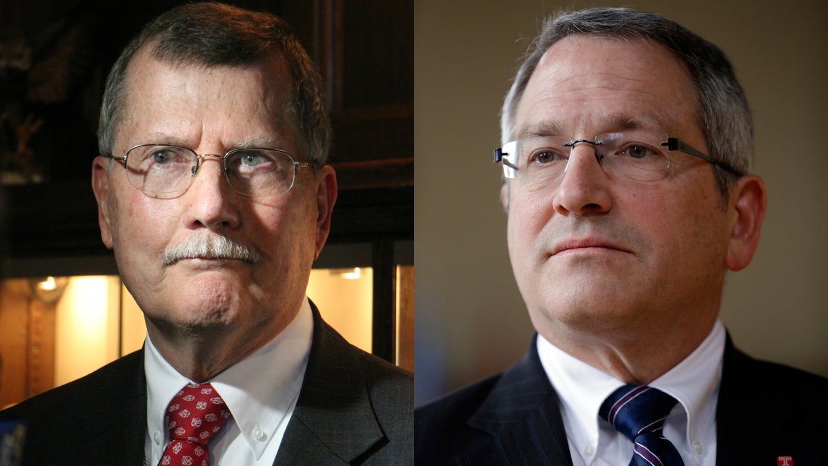 Richard M. Englert (left) will serve as acting president of Temple University