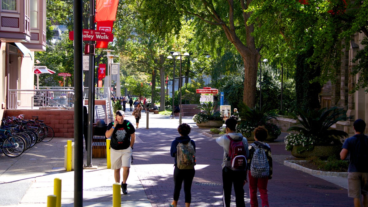  The present-day Temple University campus, by daylight, is not nearly as frightening as it was one night 21 years ago for Billy Smith. (Nathaniel Hamilton/for NewsWorks) 