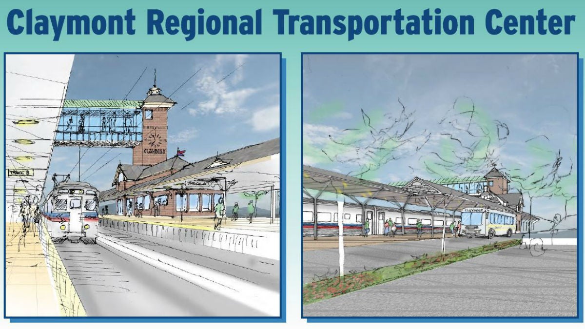 An artists rendering of the new Claymont train station