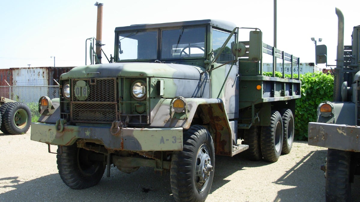  A 2.5-ton M35 military cargo truck, also known as a deuce and a half, which is similar to the vehicle used by the Mantoloking Police Department. (Image courtesy of Wikimedia Commons' user Nobunaga24) 