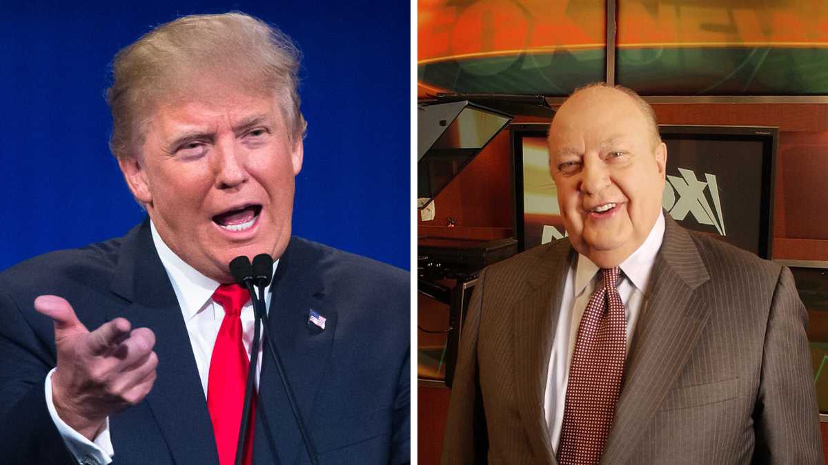 Republican presidential candidate Donald Trump and former Fox News chairman Roger Ailes. (AP Photo