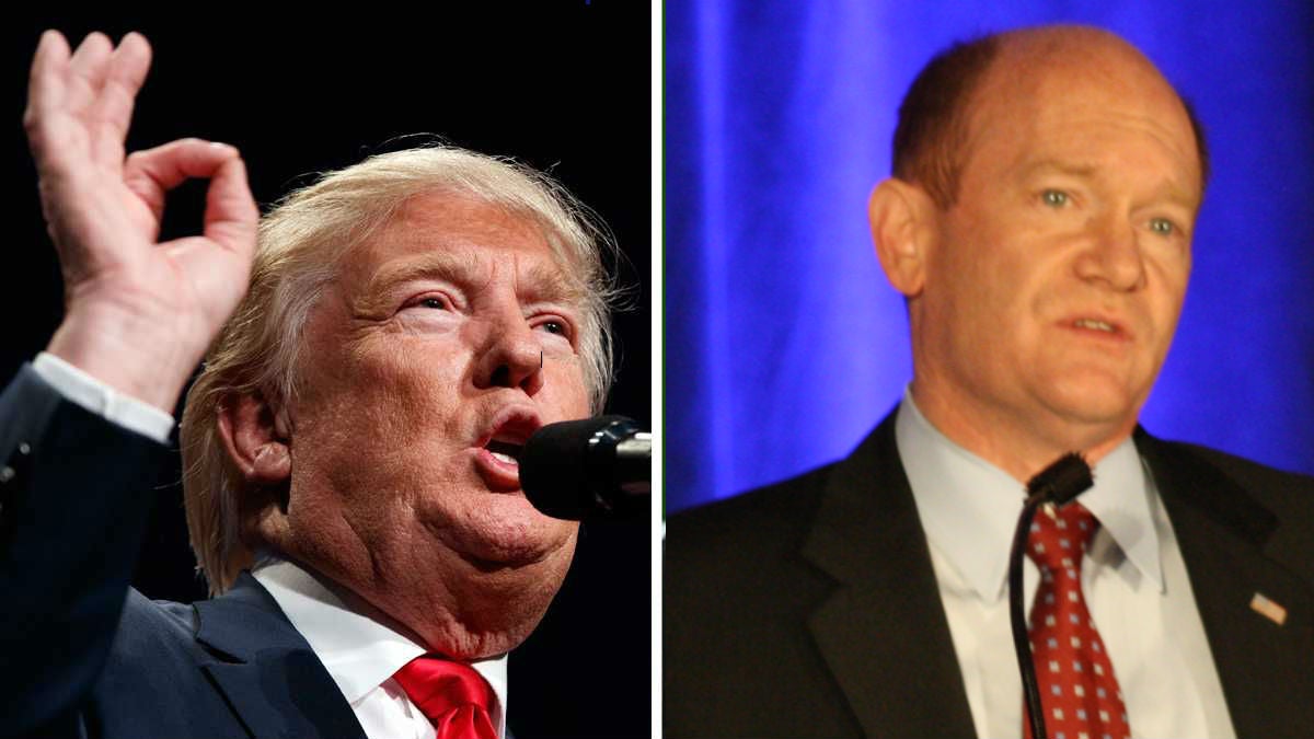 LEFT: President-elect Donald Trump speaks during an October campaign rally in Reno