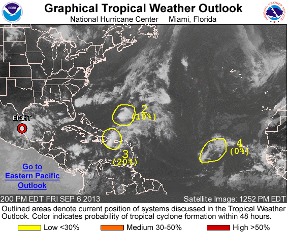  The 2 p.m. graphical outlook from the National Hurricane Center.  