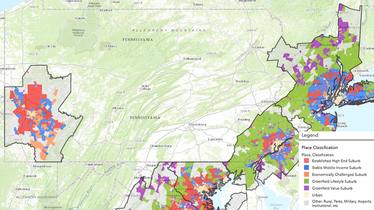 Suburban classification map of Pennsylvania. (Courtesy of Stockton Williams