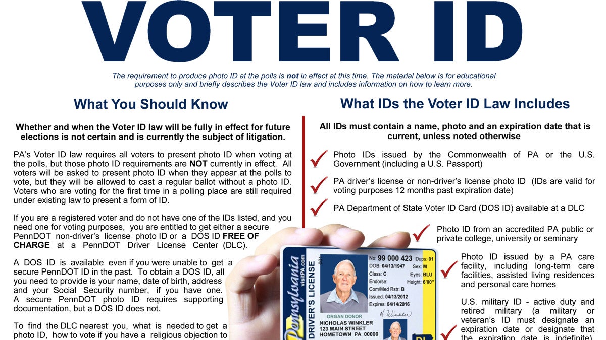  A Montgomery County commissioner believe this Pennsylvania handout about voter ID will confuse voters. 