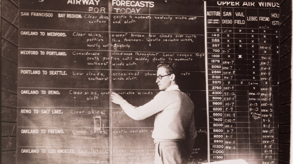 Early forecasts were geared primarily to military use and commercial aviation.  (Credit: NOAA) 