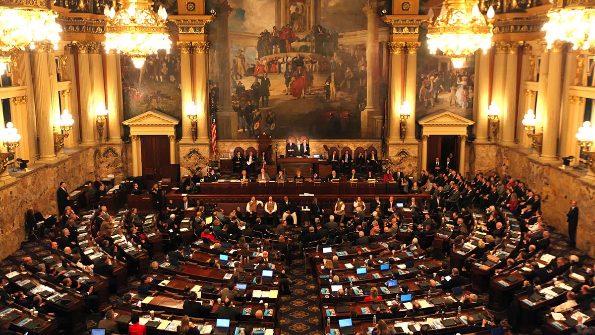 Gov. Tom Wolf is shown delivering his budget address for the 2016-17 fiscal year. (AP Photo/Chris Knight