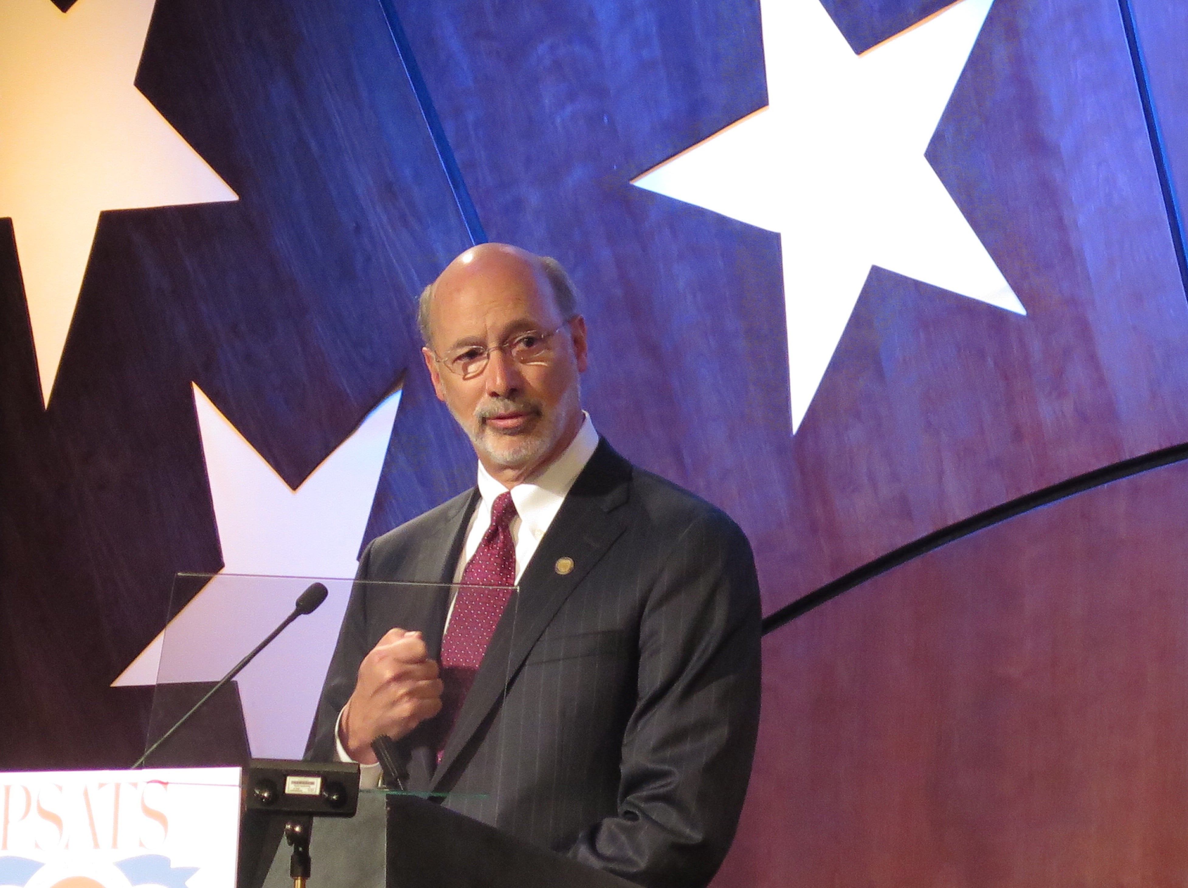  Gov. Tom Wolf speaks to the Pennsylvania State Association of Township Supervisors at their 2015 meeting in Hershey. (Emily Previti/WITF) 