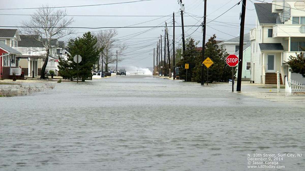  North 10 Street in Surf City, New Jersey during a Dec. 2014 nor'easter. (Photo courtesy of Jason Koralja) 