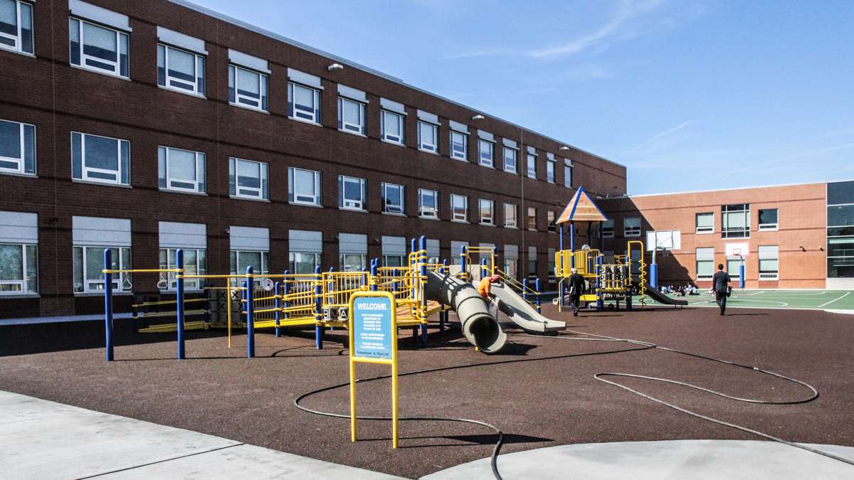 The recess yard at Kipp Cooper Norcross Academy in Camden. (Kimberly Paynter/WHYY) 