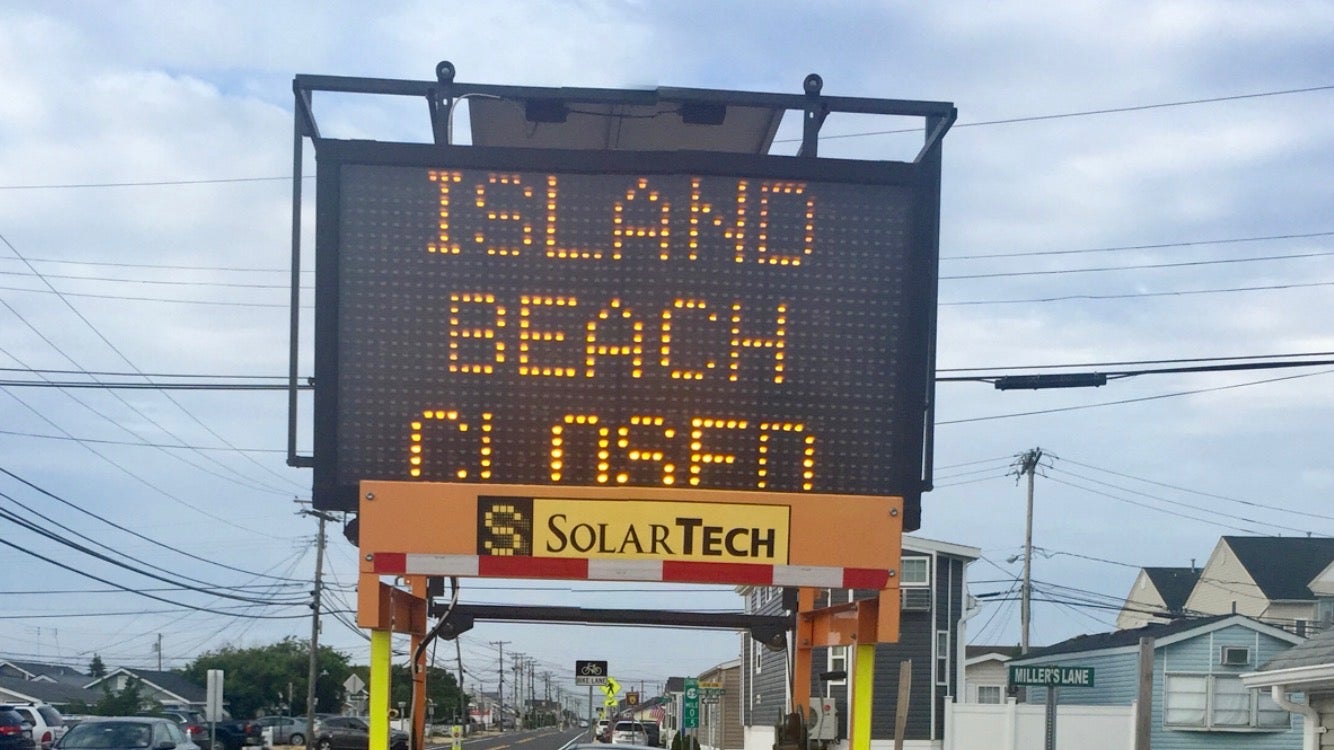  A sign advising of the Island Beach State Park closure due to the state budget impasse on Saturday, July 1. (Photo courtesy of Dennis Auciello) 