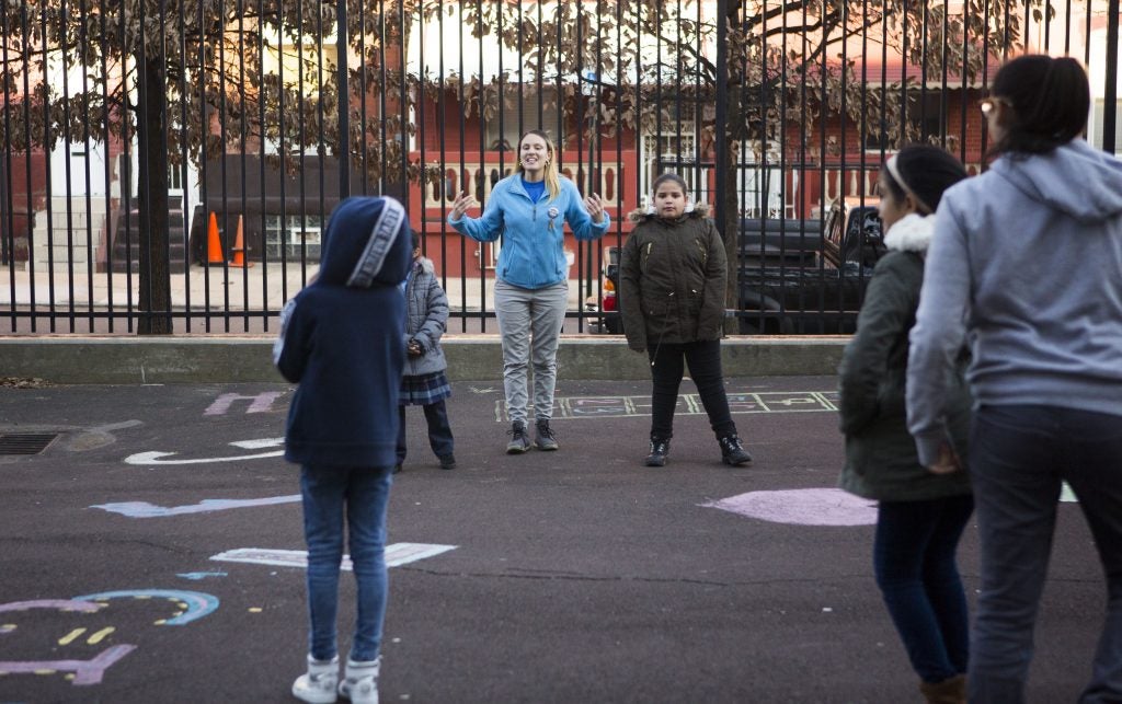 Slideshow: Working for the Providence Center, Savannah helps run an after school program for younger students held at Julia de Burgos Elementary School in Fairhill, Philadelphia. (Jessica Kourkounis/For Keystone Crossroads)