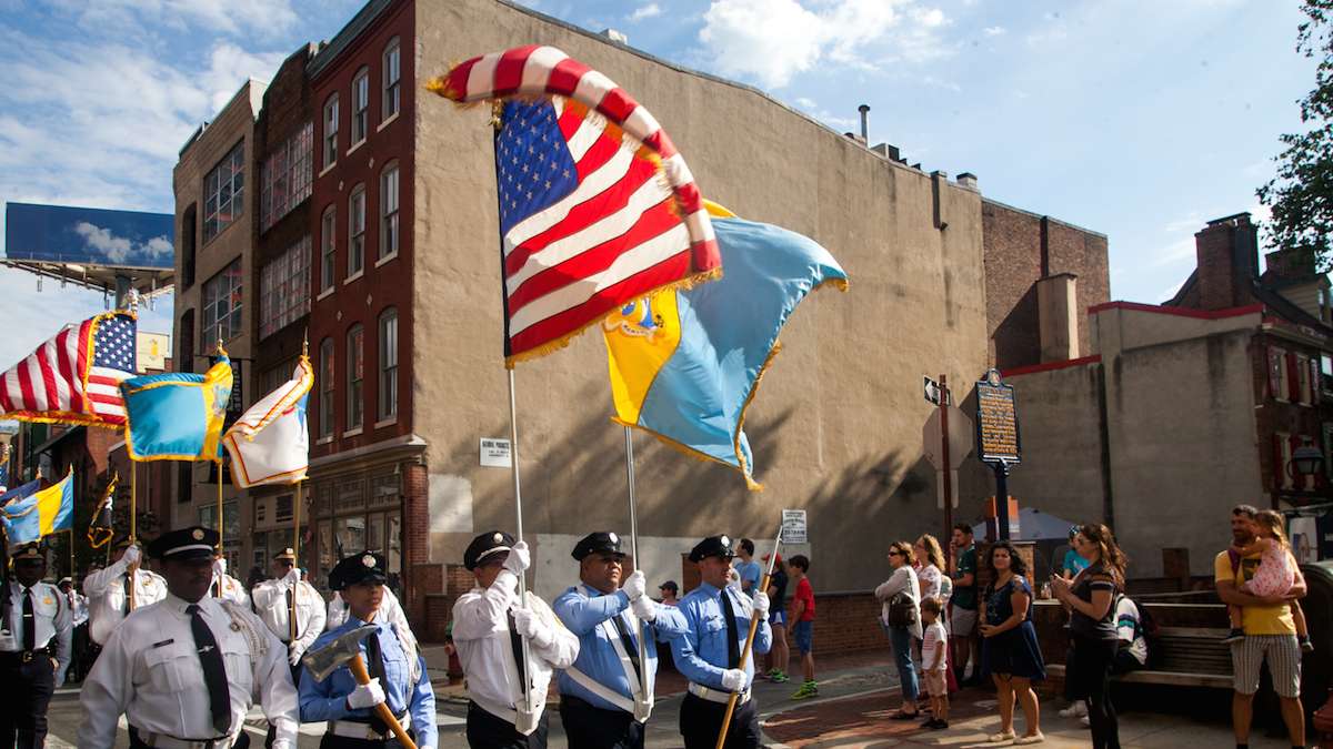 Philadelphia firefighters, police and corrections officers march on Sunday September 11, 2016 to honor those who died responding to the terror attacks on the World Trade Center 15 years ago.