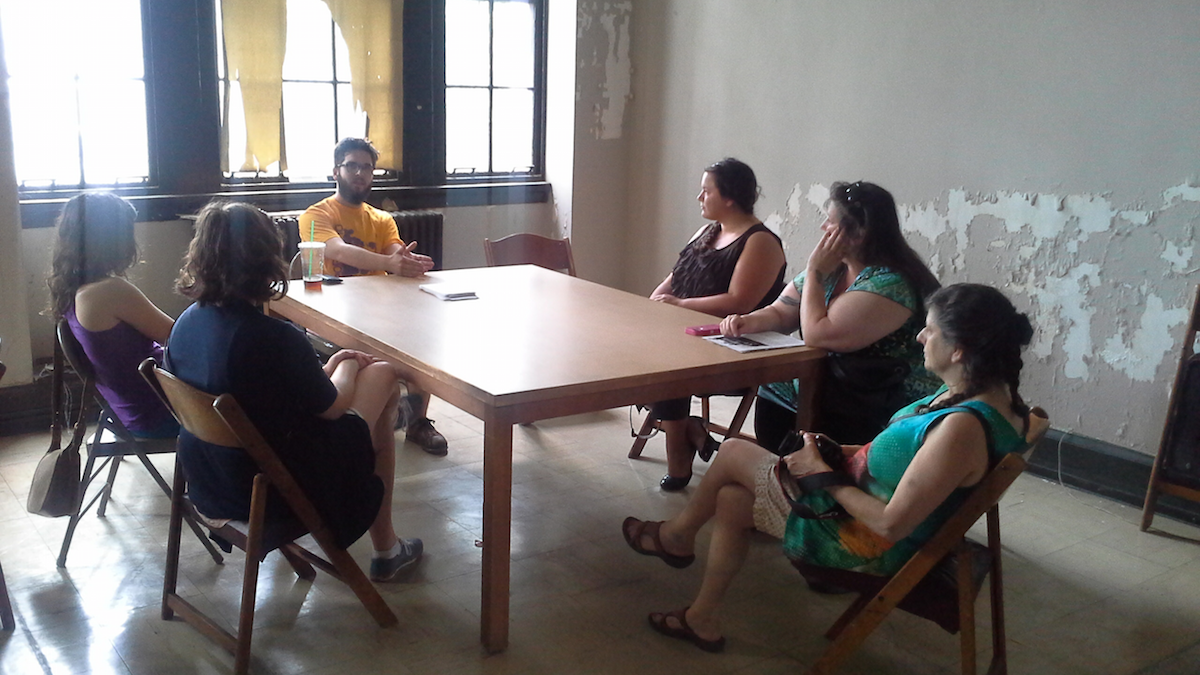  Few people showed up for Saturday's meeting at Germantown Town Hall to discuss matters of importance in the neighborhood. (Queen Muse/for NewsWorks) 