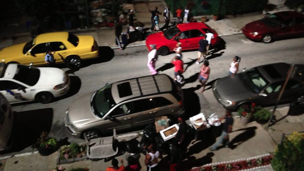  A view of Monday night's disturbance on West Rockland Street. (Photo courtesy of Aine Doley/www.rocklandstreet.com) 