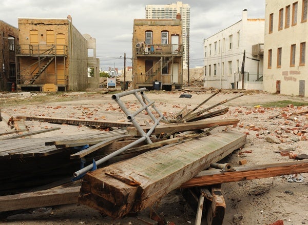 <p><p>A destroyed section of Boardwalk at Pacific and New Hampshire avenues. (Photography by Peter Tobia/Atlantic City Alliance)</p></p>
