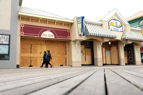 <p><p>The Boardwalk by the casinos in Atlantic City weathered the storm as business remained closed. (Photography by Peter Tobia/Atlantic City Alliance)</p></p>
