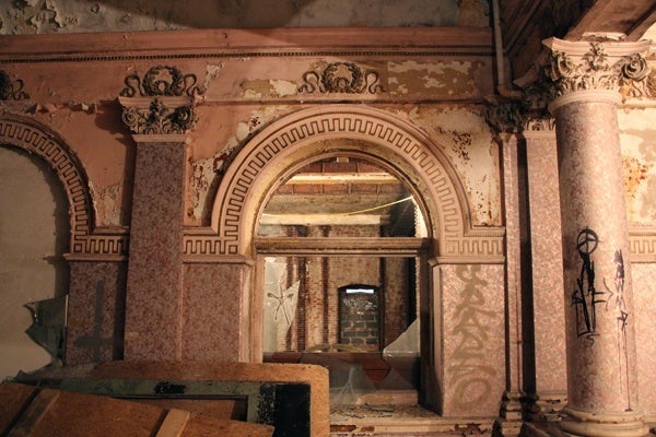 <p><p>Developer Eric Blumenfeld says he has plans to restore the original decorative details of the Divine Lorraine if he moves forward with his plans for North Broad Street. (Emma Lee/for NewsWorks)</p></p>
