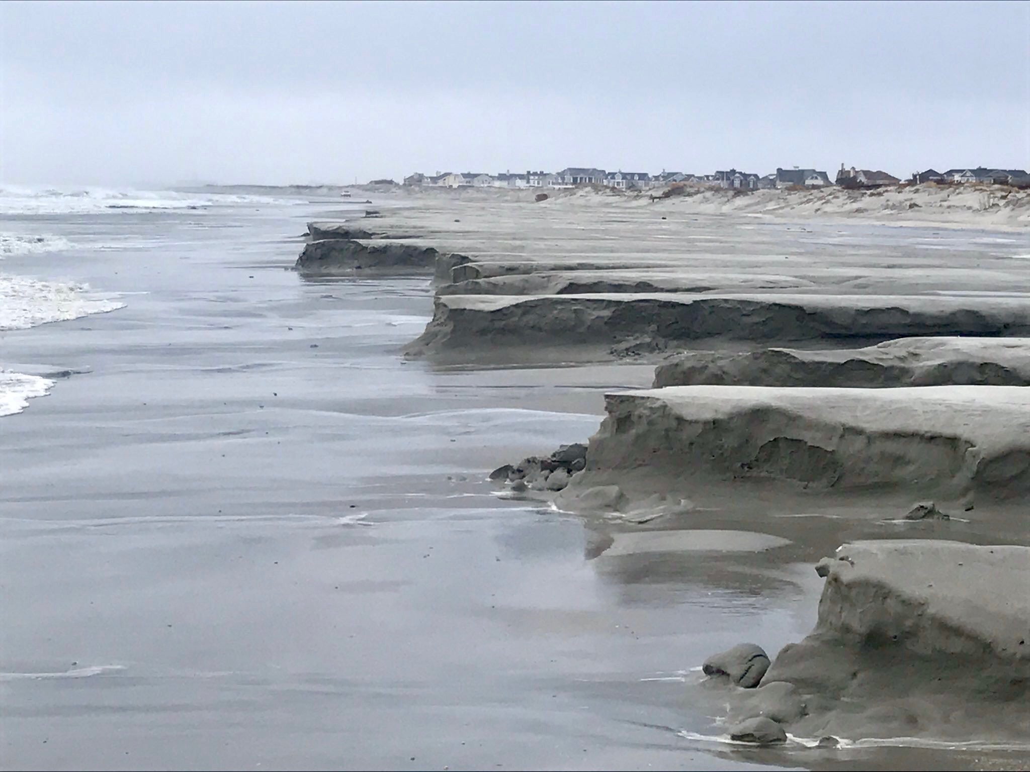  Beach erosion this morning at Nuns' Beach in Stone Harbor. (Photo courtesy of Zeke Orzech) 