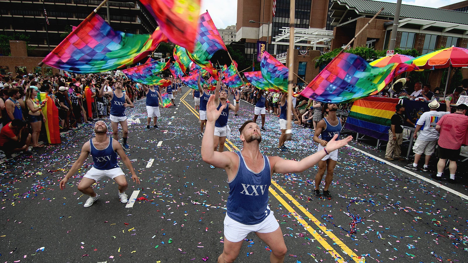The Flaggots perform in the 2015 LGBT Pride Day Parade. (Bastiaan Slabbers/for NewsWorks)