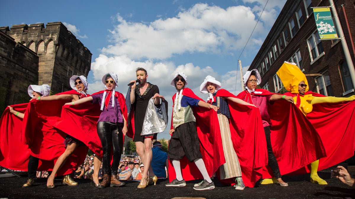 The Bearded Ladies Cabaret blends a camp account of the French Revolution with a satirical look at current events during their annual Bastille Day performance at Eastern State Penitentiary. (Emily Cohen for NewsWorks)