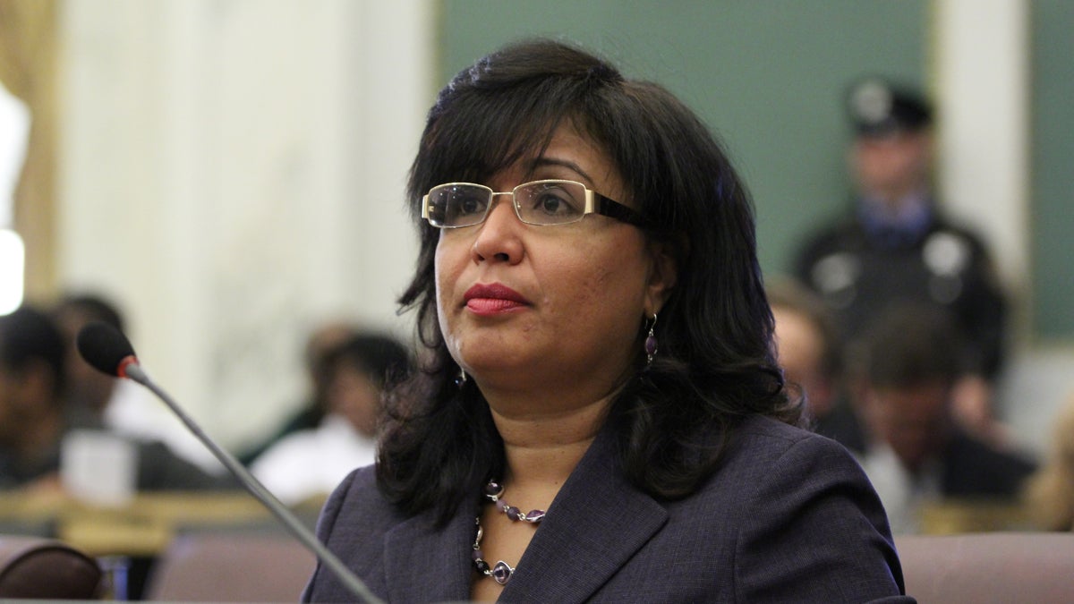 Philadelphia City Councilwoman Maria Quiñones-Sánchez says she'll look at the merits of the soda tax debate. (Emma Lee/WHYY)