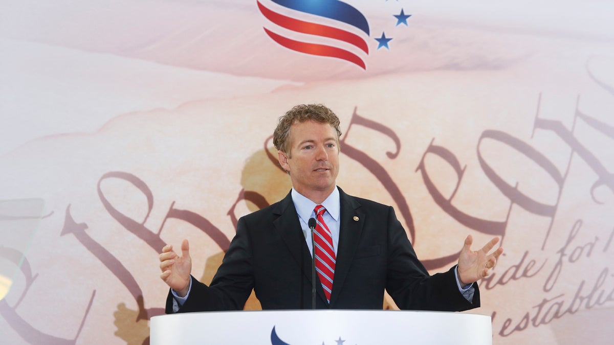  N.J. Sen. Rand Paul is shown here later in the week speaking to the Faith and Freedom Coalition Road to Majority Conference in Washington, (AP Photo/Charles Dharapak) 