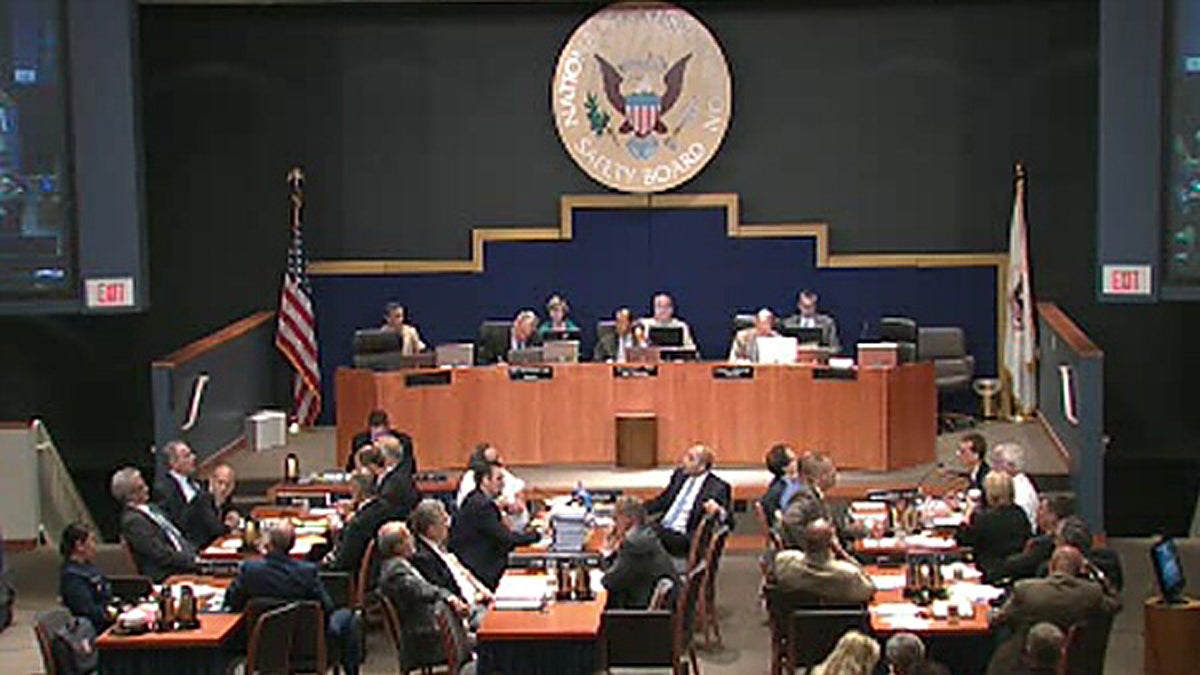  Yesterday's NTSB hearing in Washington D.C. into the CSX train derailment in Paulsboro, N.J. in Nov 2012. (Screen capture via streaming video) 