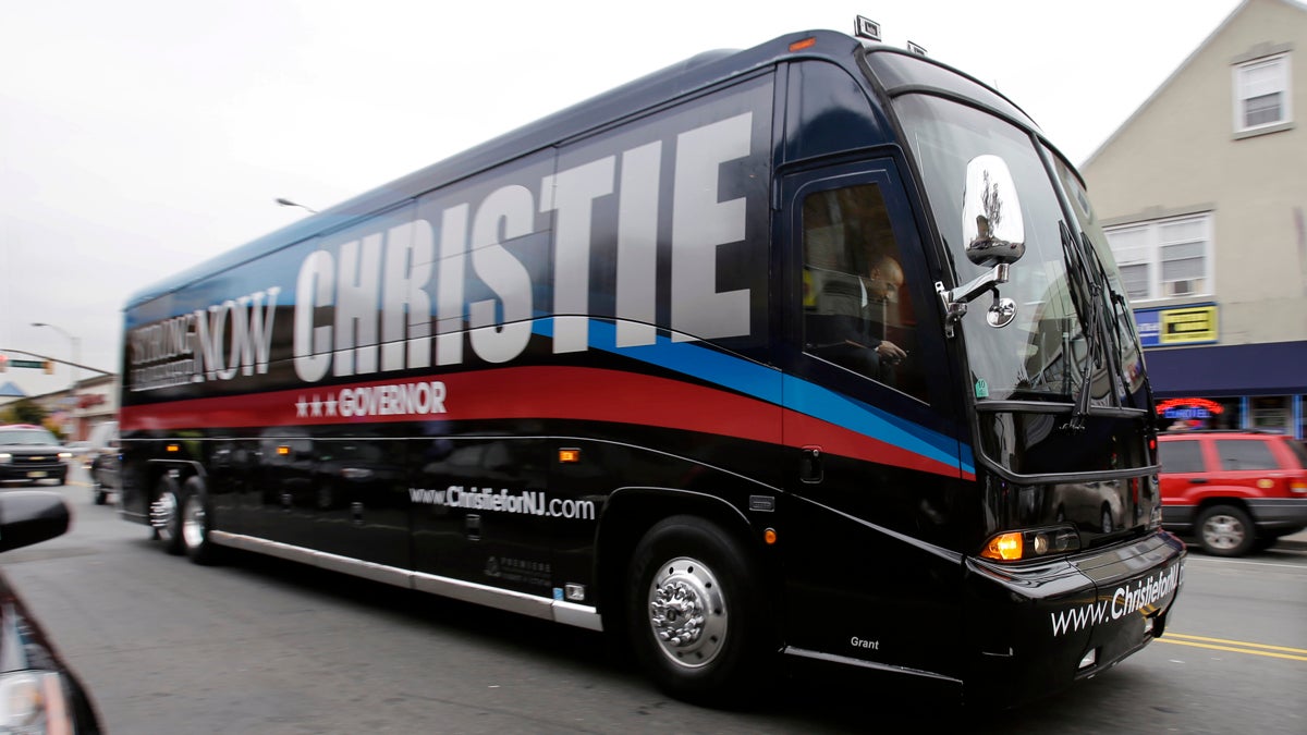  Governor Christie's 2013 re-election campaign bus. Buses like this are typically used by well-funded presidential candidates. (AP Photo/Mel Evans) 