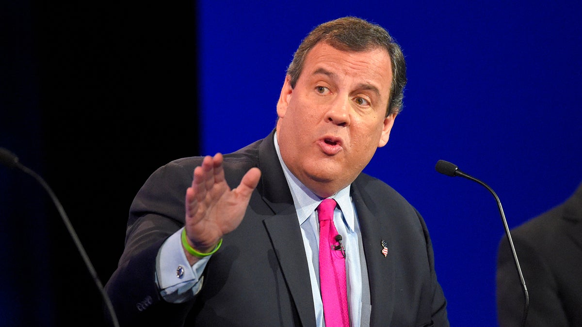  Chris Christie speaks during the CNBC Republican presidential debate at the University of Colorado, Wednesday, Oct. 28, 2015, in Boulder, Colo. (AP Photo/Mark J. Terrill) 