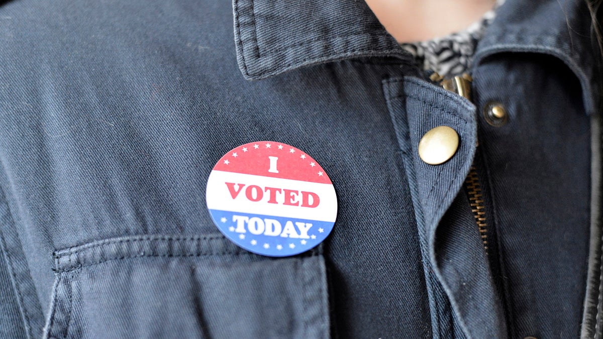 A sticker from Election Day 2016. (Bastiaan Slabbers/WHYY News)