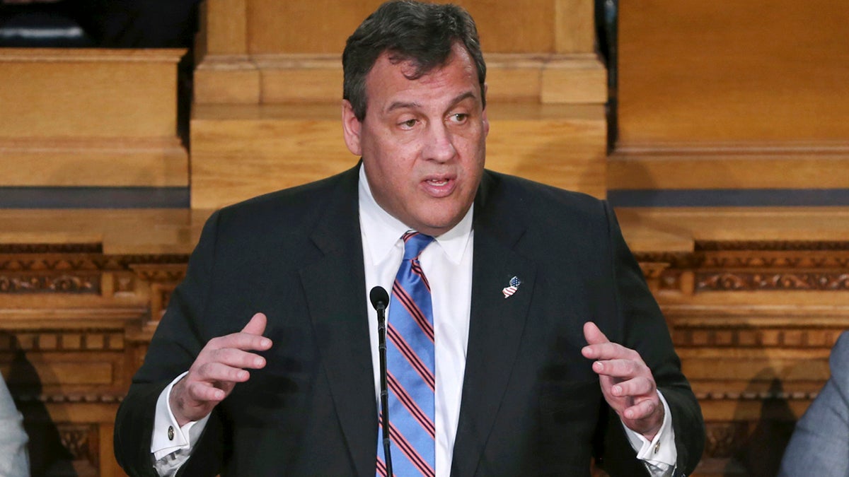  New Jersey Gov. Chris Christie stands in the Statehouse as he delivers his budget address Tuesday, Feb. 28, 2017, in Trenton, N.J. Christie unveiled his final budget proposal as governor. (AP Photo/Mel Evans) 