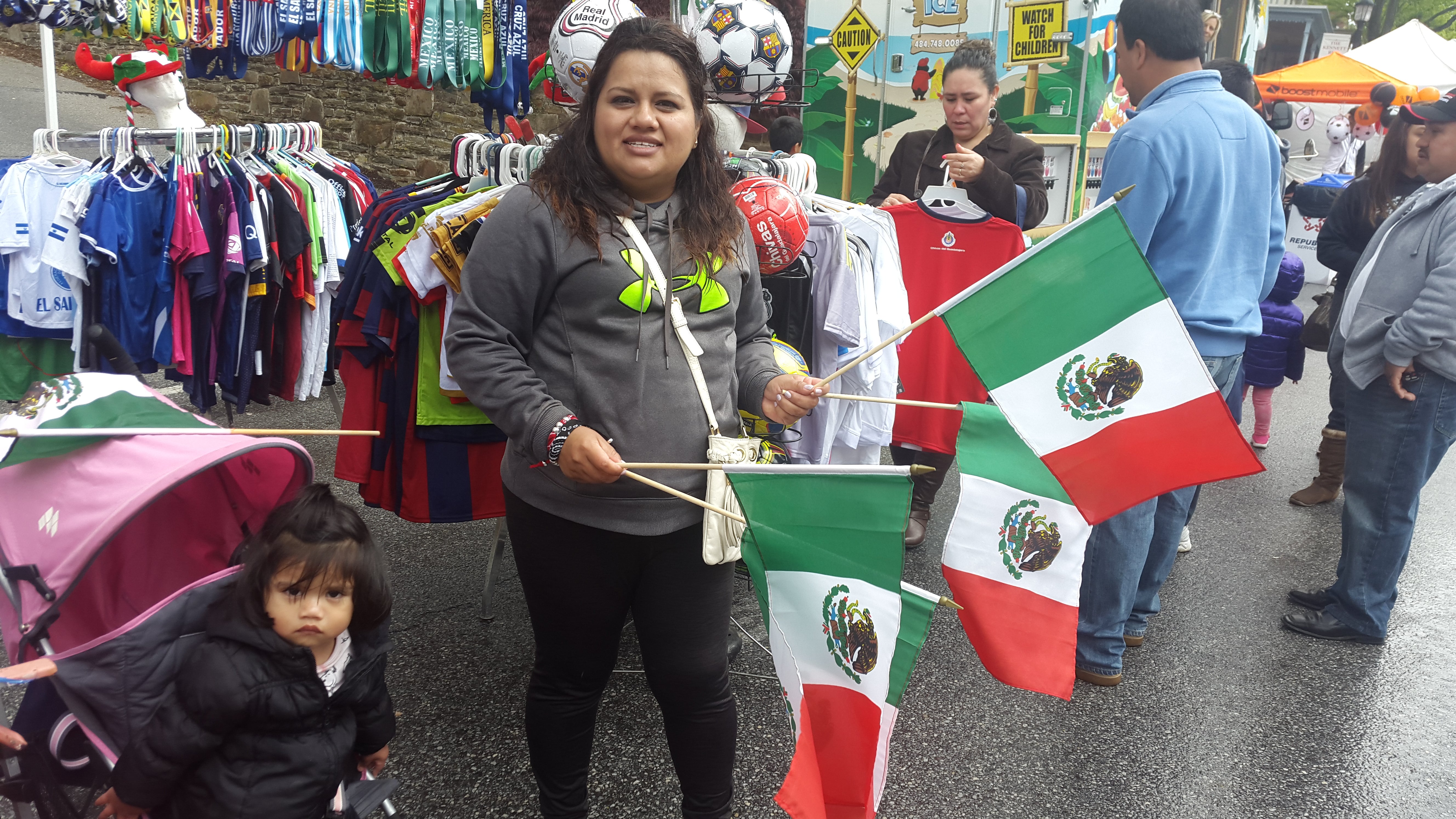  Street vendors traveled from around the tri-state area to hawk their Mexico-themed wares in Kennett Square. (Laura Benshoff/WHYY) 