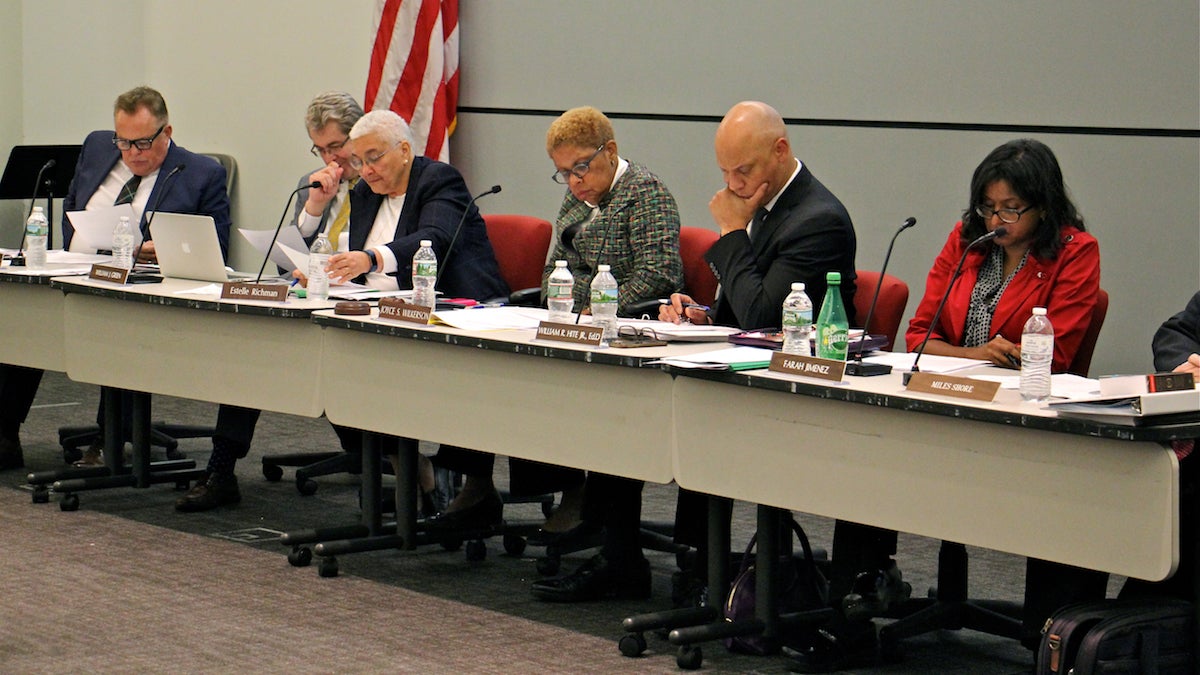  Members of the Philadelphia School Reform Commission and Superintendent William Hite meet in May. (Emma Lee/WHYY) 